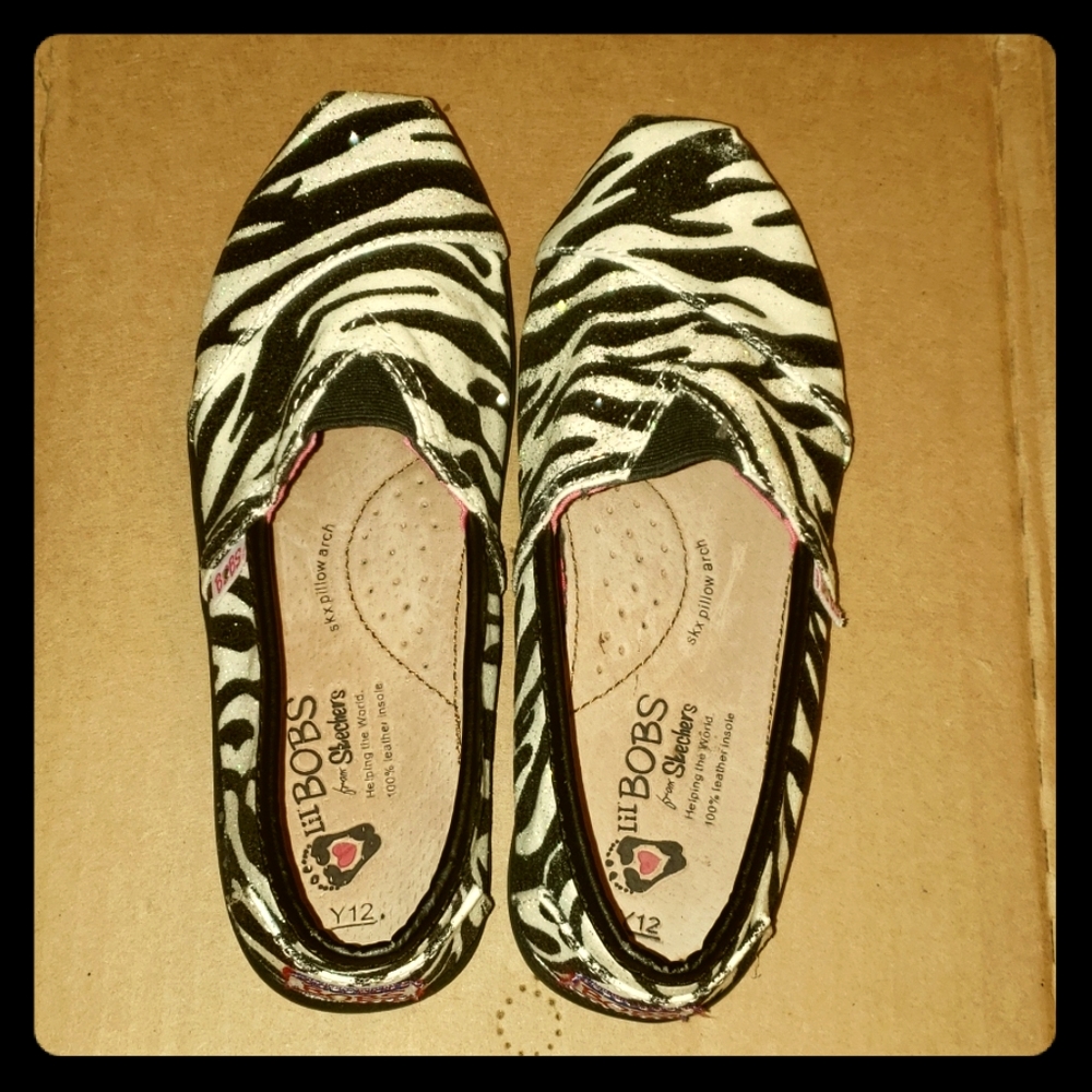 Zebra glitter Lil Bobs by Skechers